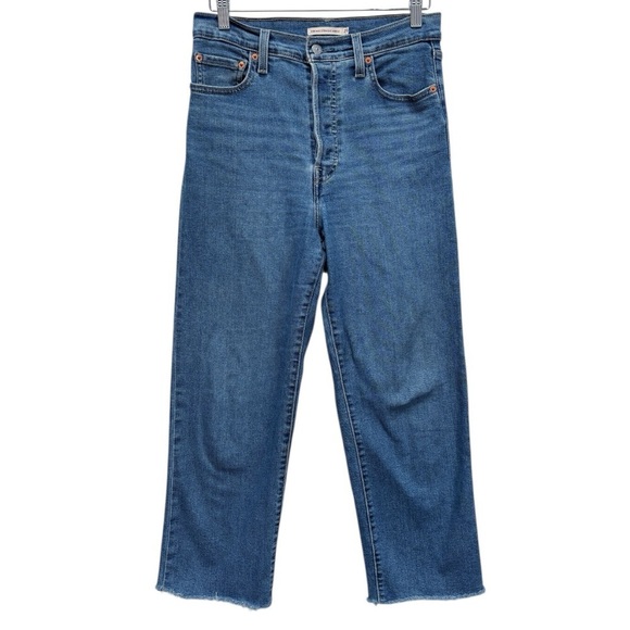 Levi's Ribcage High Rise Straight Ankle Jeans Size 29 - Picture 1 of 8